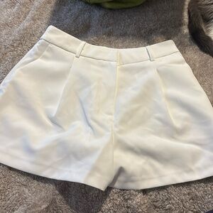 Casual elastic waist wide leg suit tailored shorts